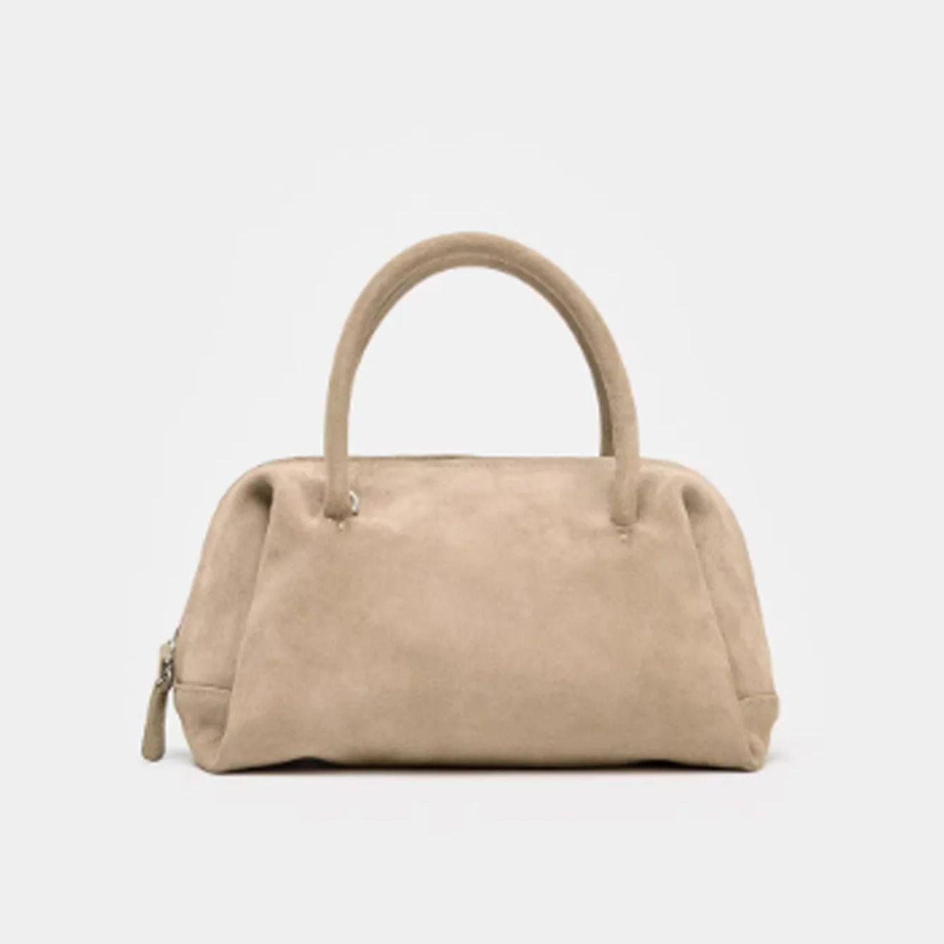 Женская замшевая сумка-боулинг 2026 Модная ручная сумка-кошелек для женщин Роскошная дизайнерская сумка через плечо Bost для женщин Маленькие тоуты хаки