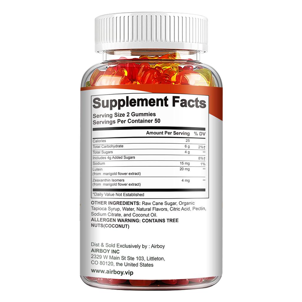 Lutein Gummies, Containing Zeaxanthin Blend, Gentle and Easily Absorbed, Suitable for Adults.
