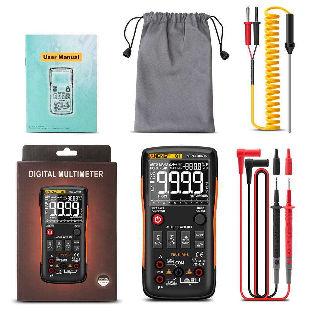 ANENG Q1 Digital Multimeter 9999 Analog Tester True RMS DIY Transistor Capacitor NCV Testers Lcr Meter Professional Multimetro