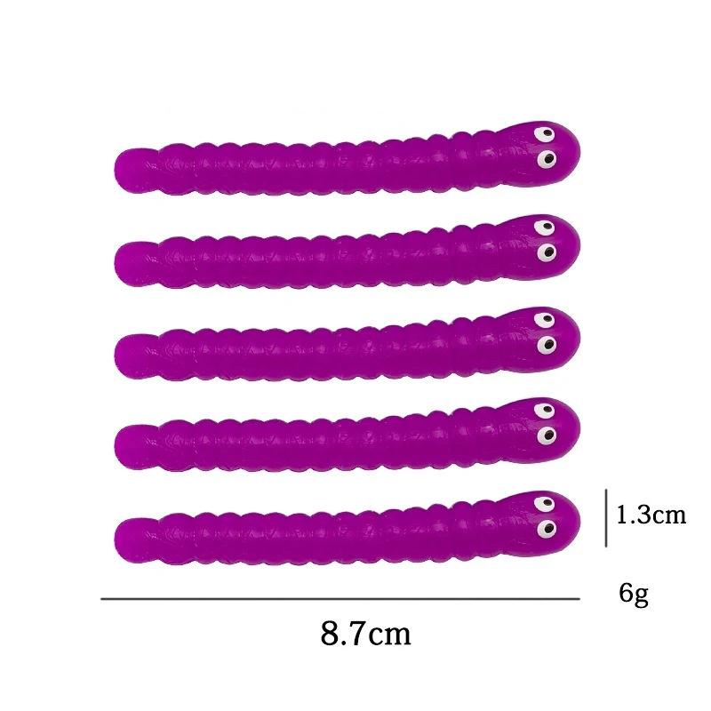 5PCS Caterpillar Pull Worm Fidget Toys Stretch String TPR Rope Sensory Stress Relief Anti Anxiety Toys for Autism ADHD