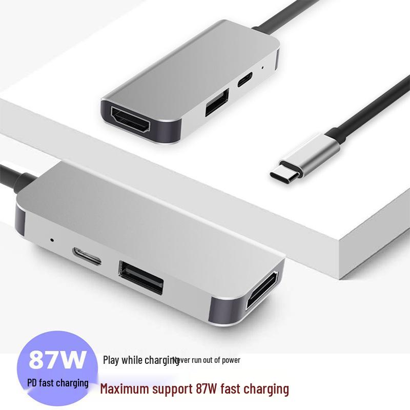 USB-C to HDMI 4K Hub Expansion: 3-in-1 High-Definition Video Converter Dock
