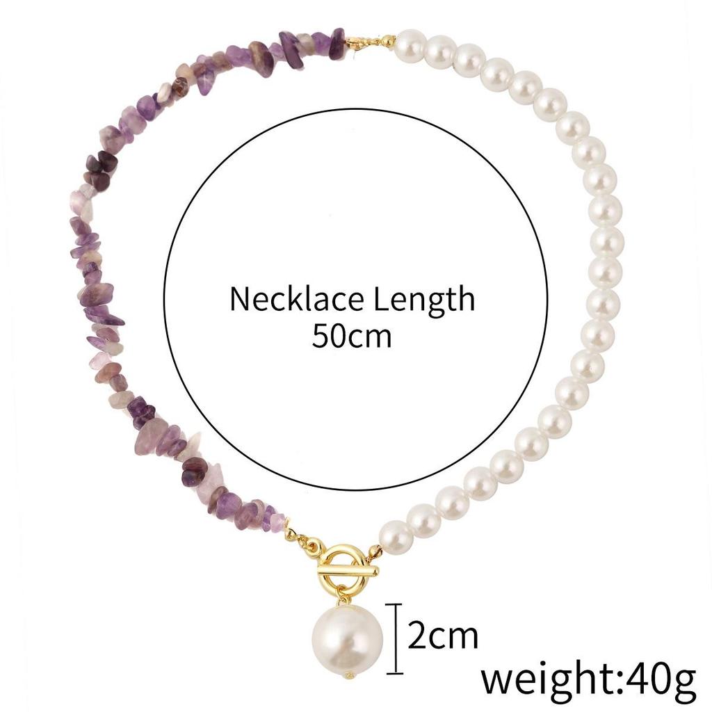 Handmade Bohemian Dopamine Color Natural Stone Beaded Necklace