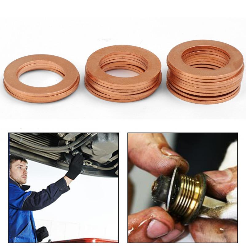M14 Engine Oil Drain Plug Sealing Gaskets OE# 94109-14000 Car Oil Pan Screw Copper Washer Replaceable Accessories for Honda