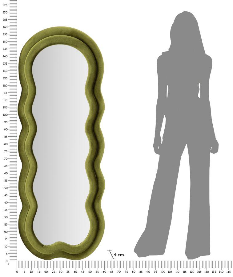 Wall Mirror Miki Green Velvet Cm 60X4X160