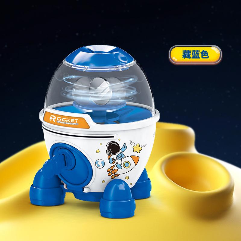 

Детская копилка, игрушка-пазл, сделай сам, вращающаяся ракета для монет, украшения для хранения денег, детские игрушки, подарок на праздник весны синий