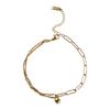 Fashion Titanium Steel Double-Layered Trending Anklet Bead Hypoallergenic Adjustable Foot Chains Party