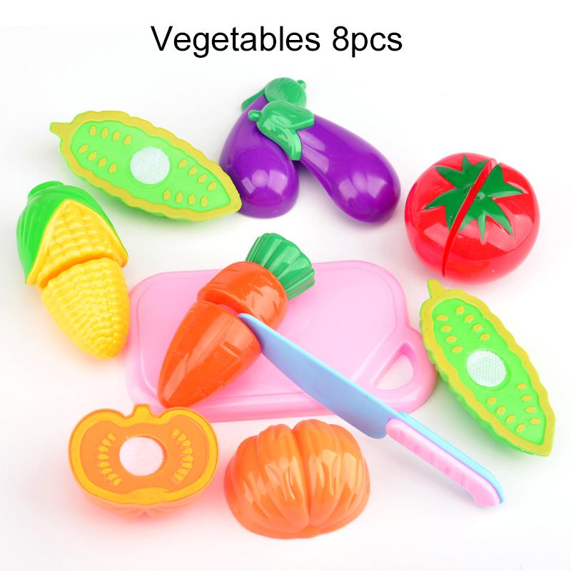 Children Simulated Cutting Play Toys Fruit Vegetable Cake Kids Pretend Play Parent-child Interaction Toy for Birthday Gift TMZ