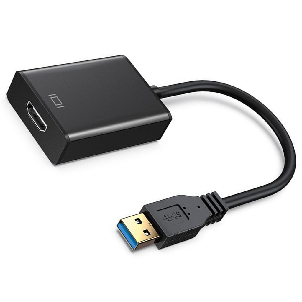 USB3.0 to HD Multimedia Interface Adapter 5Gbps 1920x1080 Resolution HD Computer Adapter for PC Monitors Black