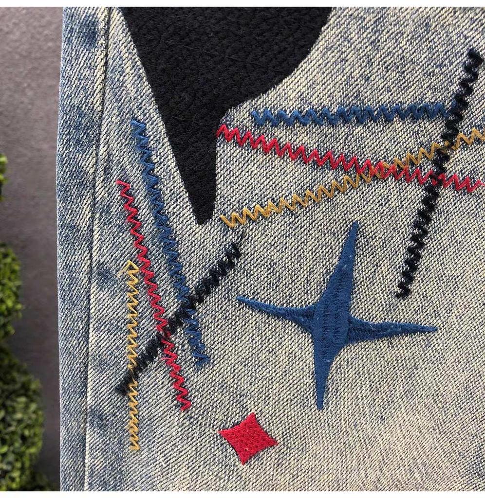 Men's American Street Style Washed Distressed Jeans – Straight Loose Fit, Spring/Autumn, European Vibe Long Pants