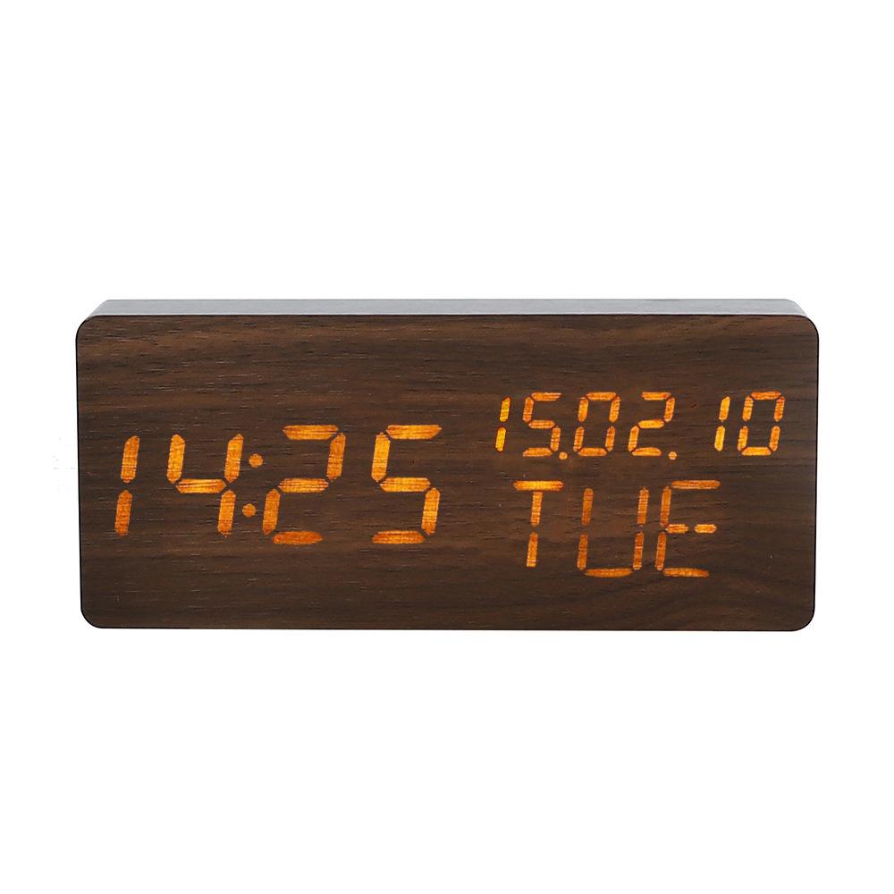 Creative Wood Clock Perpetual Calendar Lazy Wood Silent Alarm Clock Gift Clock Digital Alarm Clock Screen Printing