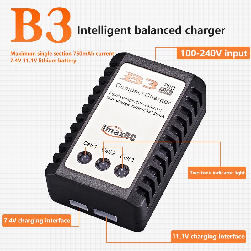 1 Set 2S 3S Cells B3 7.4V 11.1V Mini Li-Polymer Lipo Battery Charger For Rc Lipo Aeg Airsoft Battery Rc Model Spare Parts
