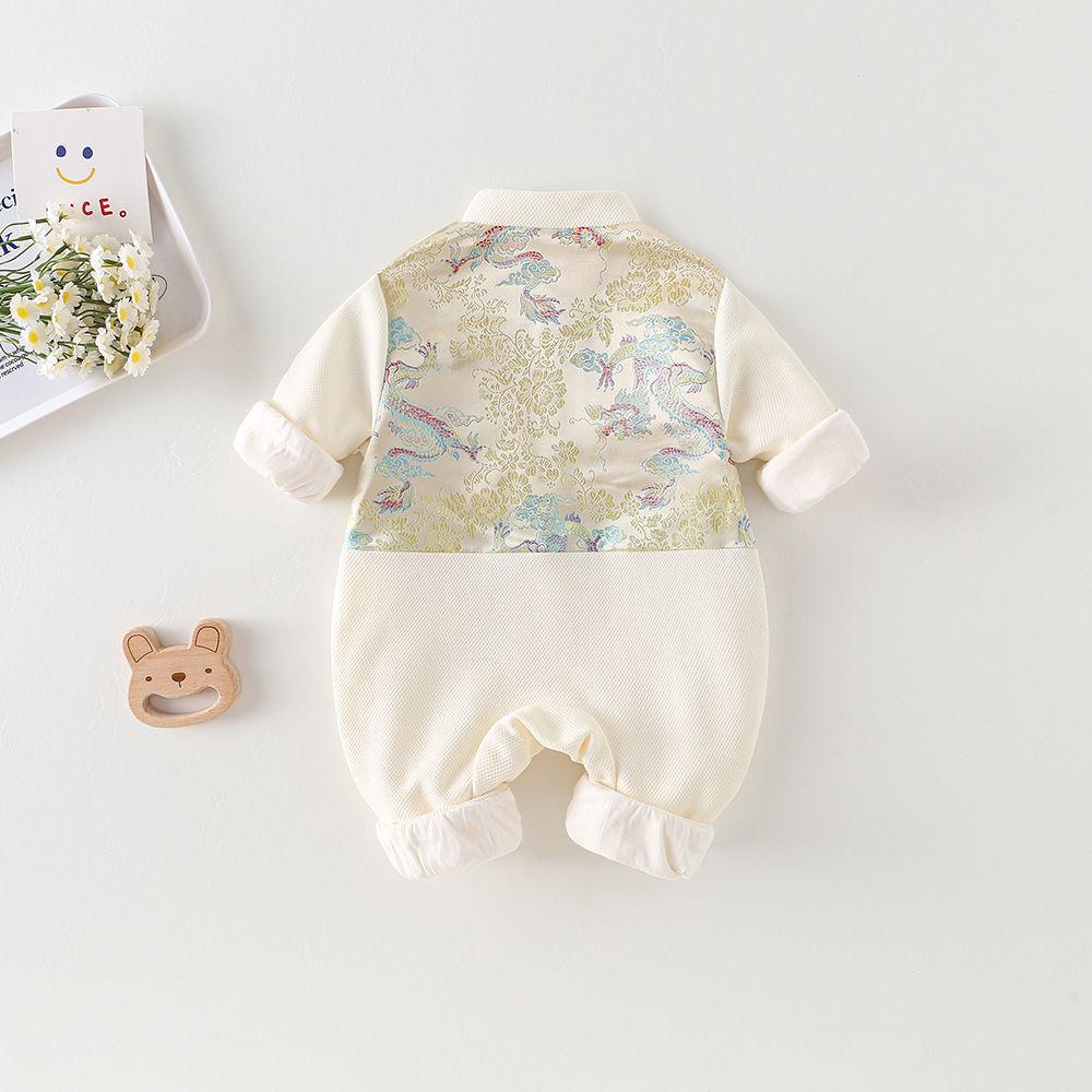 Autumn Long Sleeve Baby Hanfu Romper - Chinese Style Tang Suit for Newborns