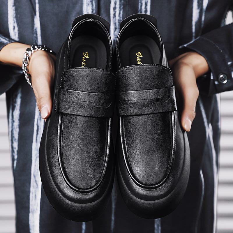 Summer casual leather shoes platform black shoes non-slip waterproof chef shoes