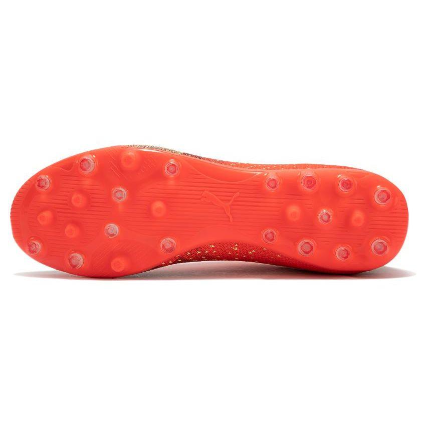 Puma Ultra Match Rundspitze Schnürschuh MG (Gummistollen) Kunstrasenstoff Fußballschuhe Herren Fußballschuhe Orange Grün 106902-03