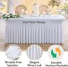 4/5/6/8Ft Spandex Tablecloth,Wrinkle Free Fitted Table Cloth Cover with Skirt for Parties Weddings Birthday Banquet Baby Shower
