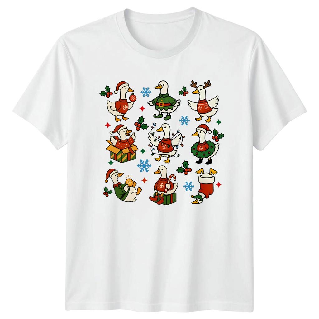 Christmas Ducks Festive Holidays Unisexs TShirt Unisexs Tee Cartoon Graphic Apparel