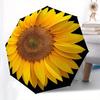 Golden Sunflower Design Wall Clock, Brighten Your Space with Style Umbrella, Cute Umbrella with Cute Design, Portable 3-Fold Compact Umbrella for Men