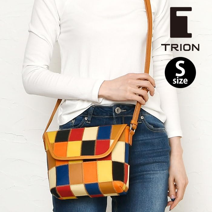 DPC272M Shoulder Bag A5 Compatible Panel Leather Patchwork Magnetic Closure Multicolor [Tryon] Men's