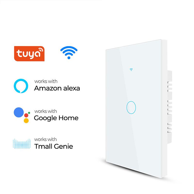 Tuya US WiFi Smart Wall Switch RF433 1/2/3 Gang Touch Sensor LED Light Switches Work Wirh Smart Home Alexa Google Home