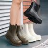 Rubber Boots for Women Fashion Elastic Rain Shoes New Low Rain Boots Chelsea Waterproof Non Slip Thick Soled Rain Boots Woman