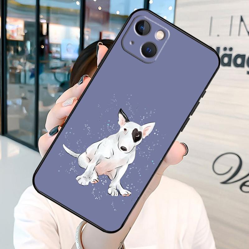 English Bull Terrier Dog Bumper Phone Case For iPhone 11 12 13 14 15 16 Pro X XR XS Max Plus Back Cover