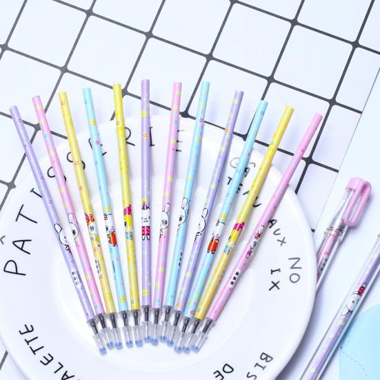 12 Stück löschbare Gel-Tintenstifte für Studenten, Schreibwaren, Büro, Schulbedarf
