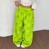 Women's Casual Christmas Print Elastic Waist Loose Fit With Plush Wide Leg Pants