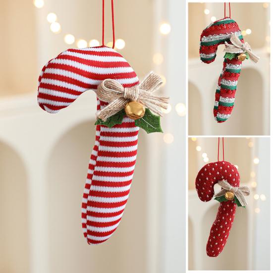 Candy Cane Christmas Ornament Plush Soft Candy Cane Christmas Tree Stuffed Decoration for Holiday Party Decor