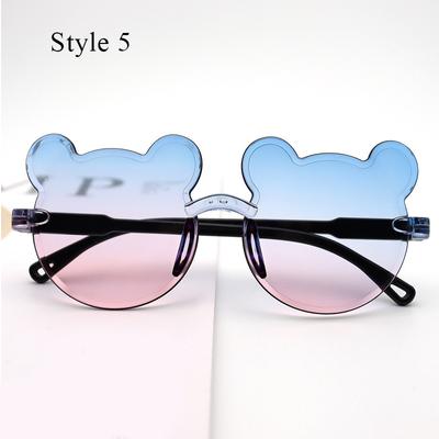 Kids Sun Sunglasses Bear Shape Children Glasses Cartoon Rimless UV400 Child Eyeglasses Outdoor Anti-Glare Girls Boys Sunglasses
