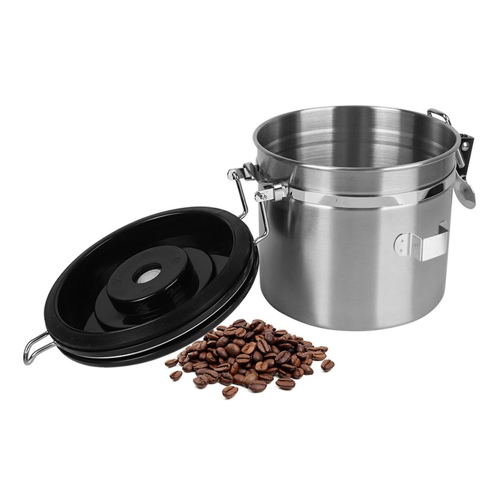 Contenitore Ermetico per Caffè Mantiene la Freschezza Premium Per Chicchi di Caffè Contenitore Caffè con Valvola CO2 Acciaio Inossidabile