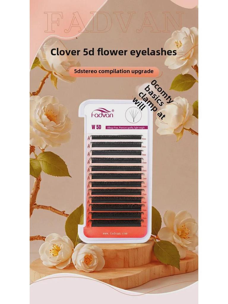 FADVAN Clover 5D False Eyelashes, 0.07 Soft, Non-Loose Root, Ideal for Beauty Shops.