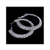 Ladies Premium Quality Round Earing Silver Circle Stones Jewellery Ear Ring Earrings UK