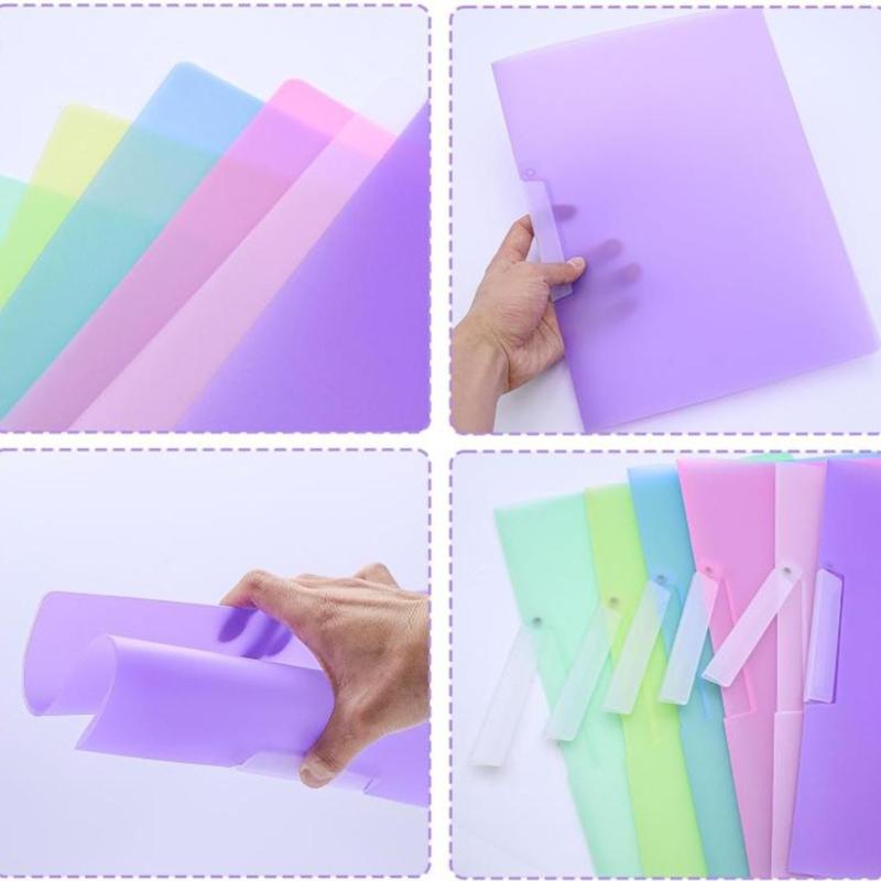 6Pcs File Sleeves Water Resistant Document Protector Folder with Rotating Clip Presentation Folder for Office 9x12Inch