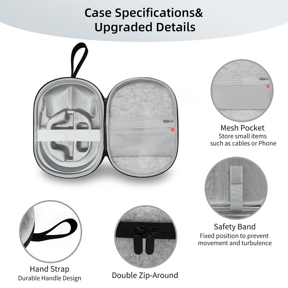 Carrying Case Shockproof Full Protective Case with Mesh Pocket Portable Travel Carry Handbag for Apple Vision Pro Case