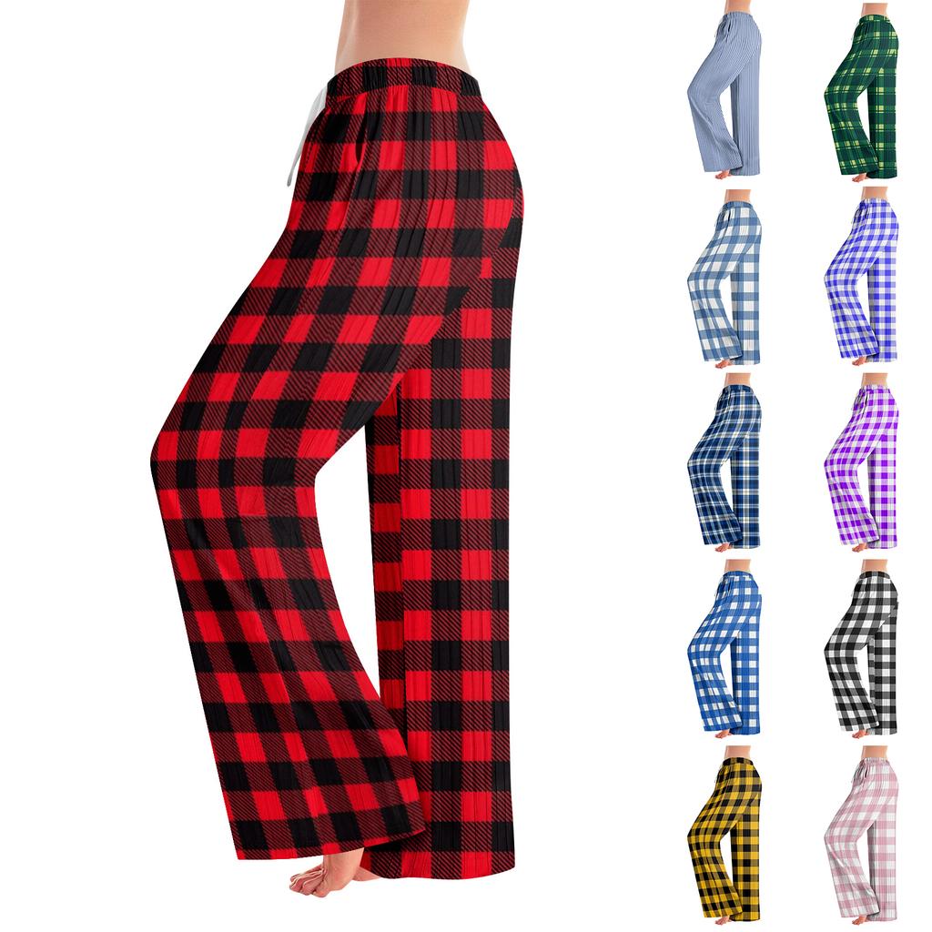 Pajama Pants, Sleepwear, Casual Drawstring Elastic Waist Pants, Comfortable Straight-leg Loose Pants