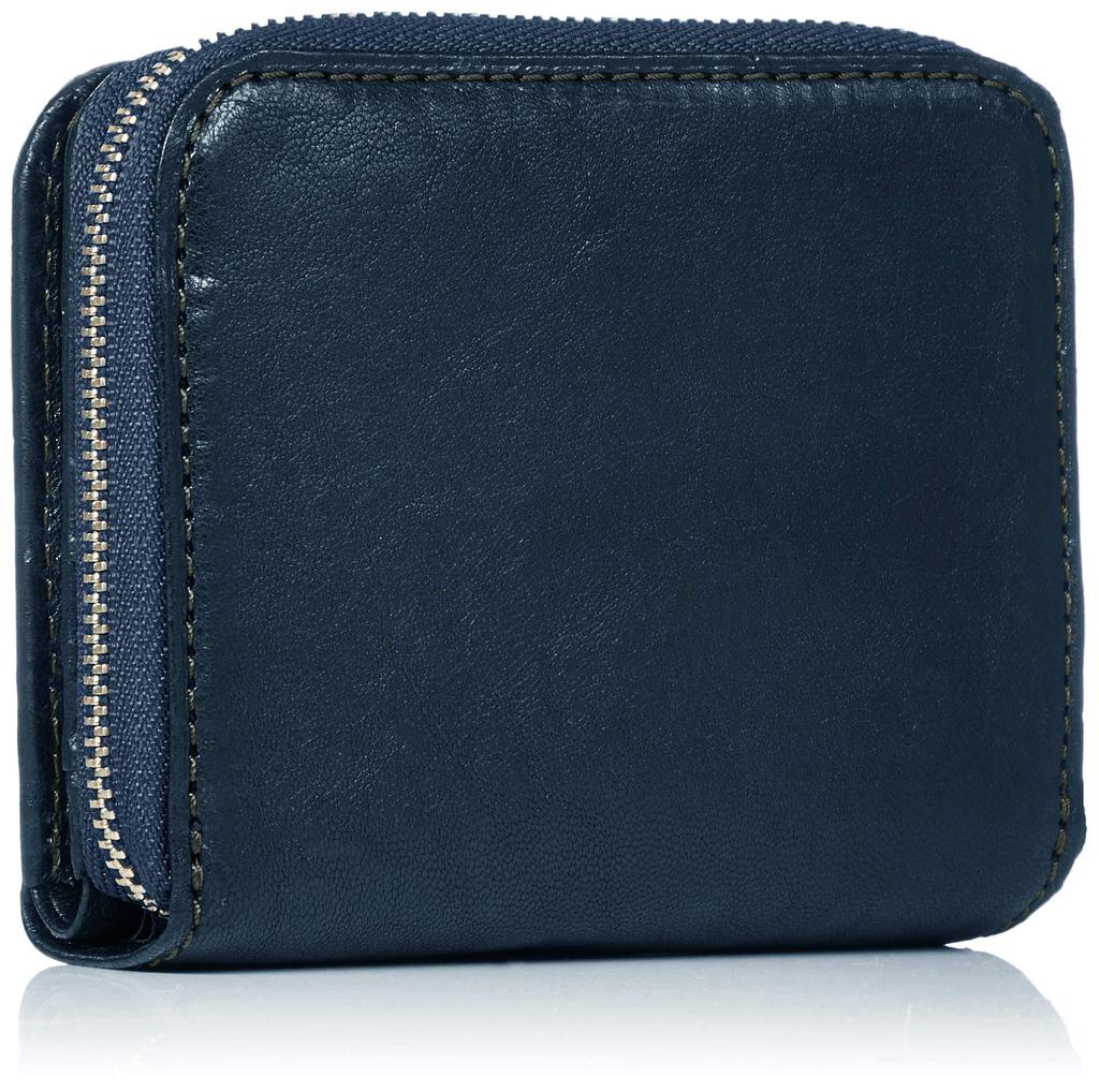 Round Zipper Bifold Wallet Sheep XP34410 Navy [El Homme]