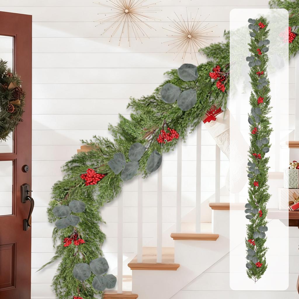 2MChristmas Simulation Needle Cane Decoration Fireplace Christmas Decorations Wreath Christmas Tree Hanging