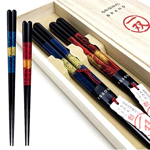 Yamaga Lacquerware Store Issou Gift Chopsticks Set Japanese Paper Black Dragon Pair Dishwasher Safe Couple Chopsticks Made In Japan Domestic