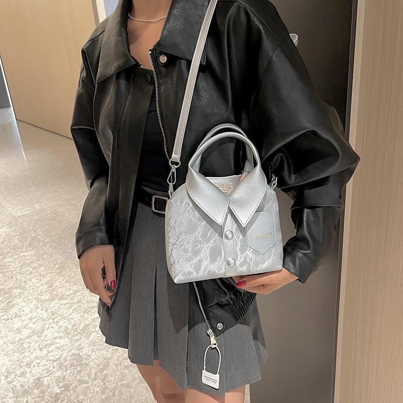 Summer fashion commuter small bag women's solid color texture women's messenger bag shoulder handbag