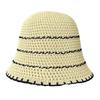 Summer Hat Activities Hollow Design Patchwork Basin Versatile Knitted Hat
