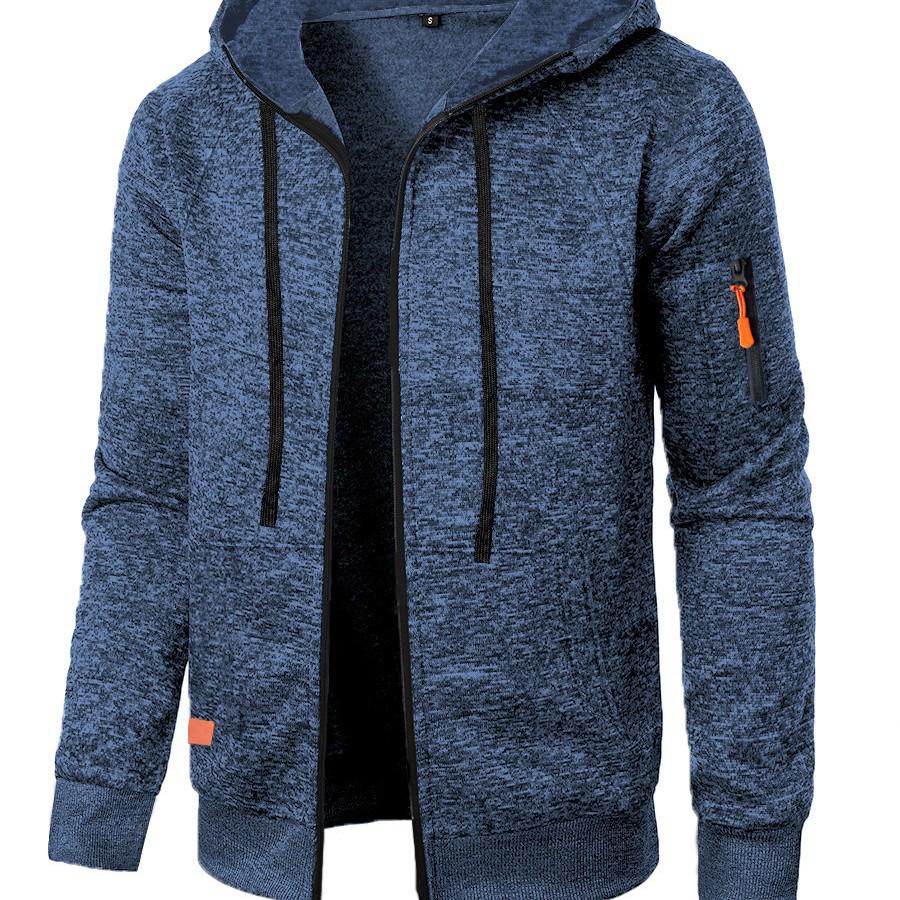 Men's Jacquard Knit Sports Hoodie Cardigan
