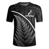 3D Printed New Zealand Rugby-Jersey Silver Fern Flag Styles V Neck T Shirt NZ Jersey V-Neck T-Shirts Men Cool Short Sleeves Tees