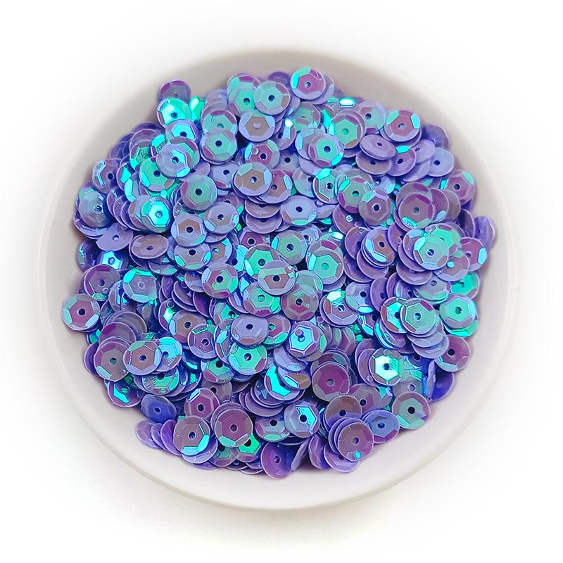 6MM Round Curved PVC Sequins with Middle Hole and Hexagonal Beads for Sewing
