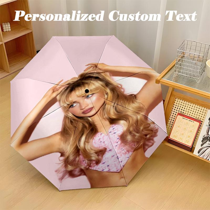 Portable Auto Folding Umbrella,Sabrina Carpenter 8 Rib Waterproof Umbrella For Camping Commute
