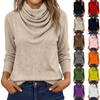 Women's Color Cowl Neck Long Sleeve Casual Sweater