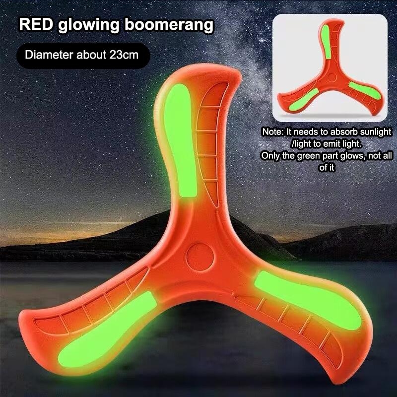 Brinquedo de Disco Voador Esportivo ao Ar Livre Boomerang Luminoso de Eva Dardo de Retorno Spinner Cruzado de Três Folhas Jogo Interativo