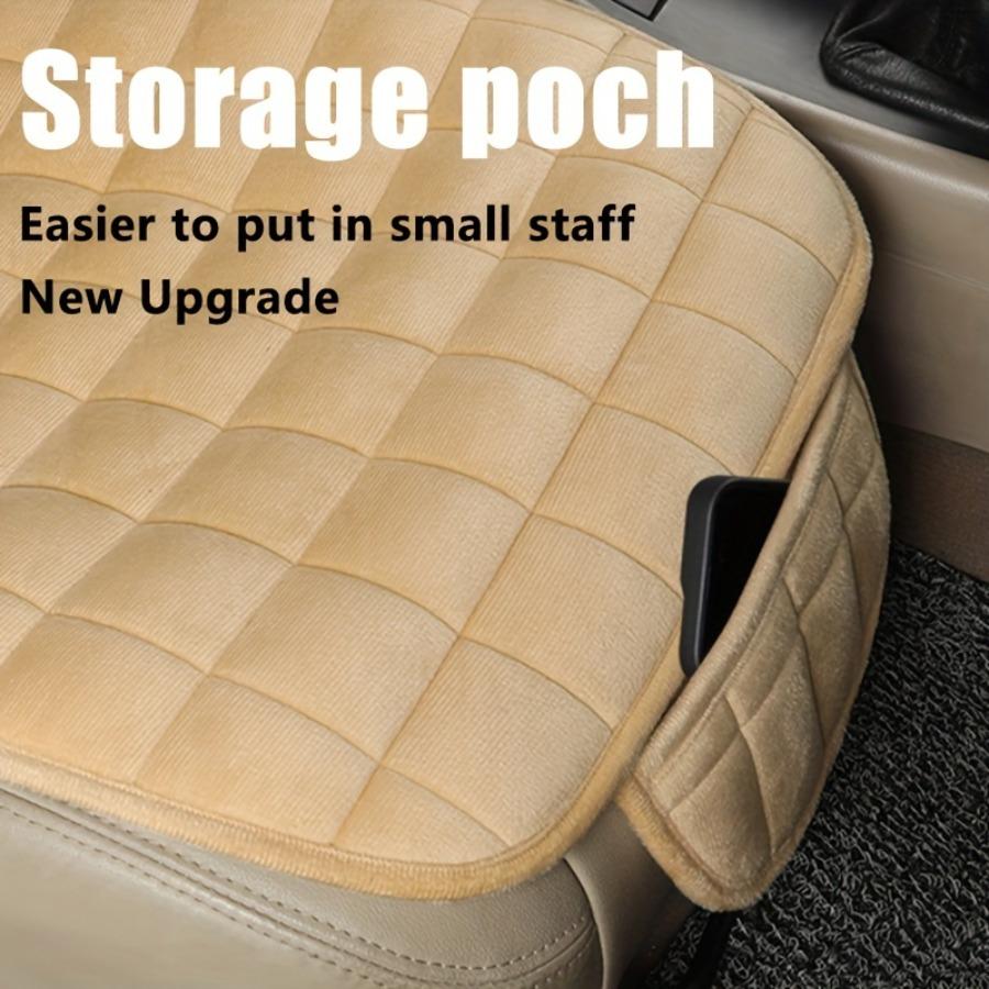 

1 шт., улучшенная комфортная шелковая подушка с эффектом памяти, подушка для автомобильного сиденья, нескользящая резиновая подошва с сумкой для хранения, обычная подушка для автокресла, зимняя плюшевая подушка