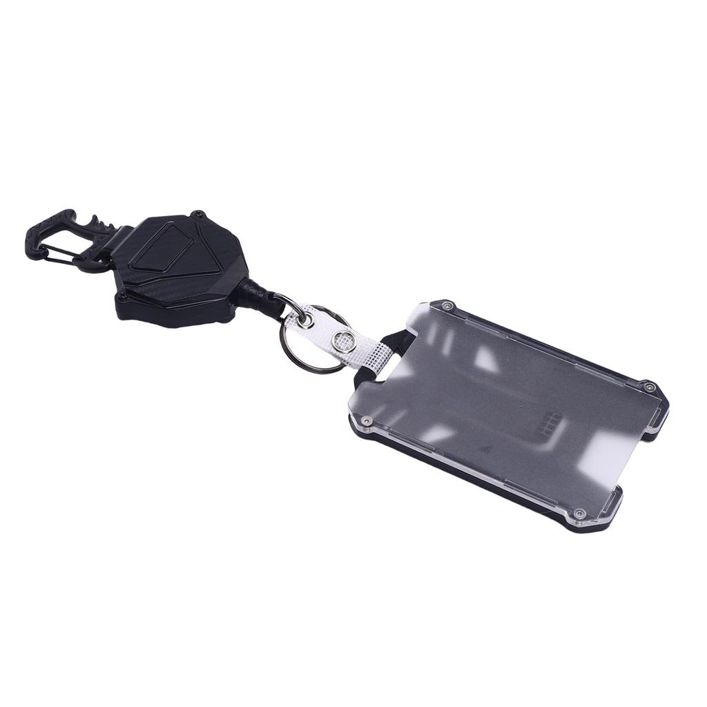 2PCS Retractable Badge Holder Bottle Opener Keychain PC ID Card Holder with Stainless Steel Cord