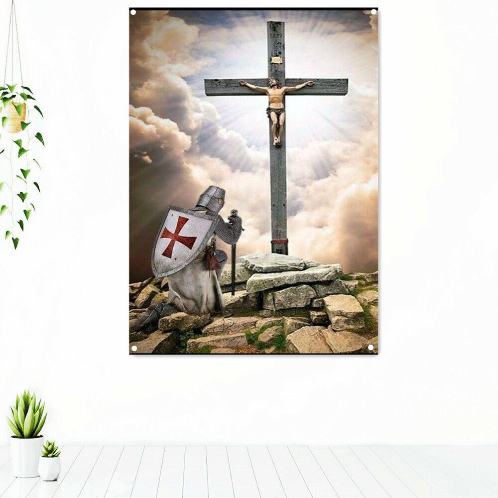 Tapestry of the Battle of the Christian Knights Templar 75x100 чёрный