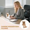 Creative Shaking Wooden Man Figurine Funny Bobblehead Car Dashboard Decor Little N Erdy Dolls Auto Accessories Home Ornaments